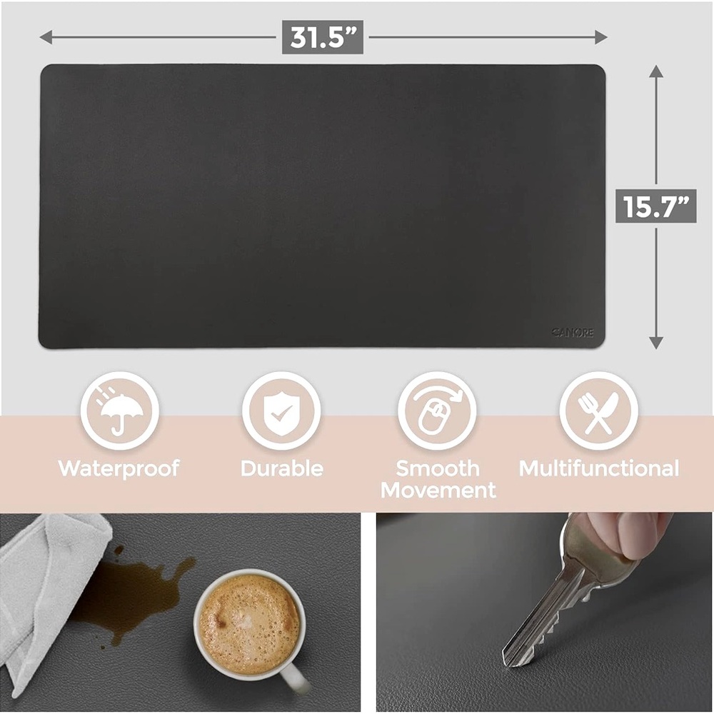Canore Desk Mat, Faux Leather, Suede
Size: X-Large - 15.7"L × 31.5"W
